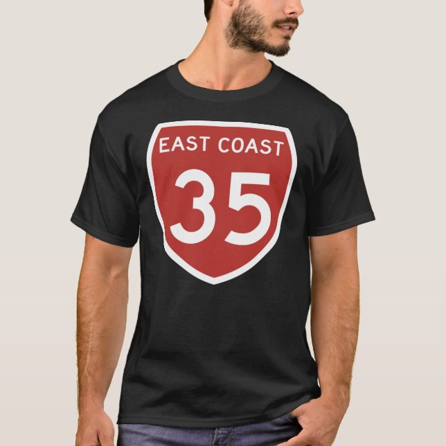 Camiseta Autopista 35, Costa Este, Nueva Zelanda Classic T- (Anverso)