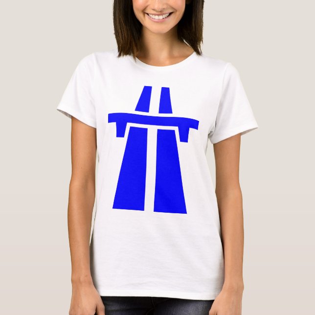 Camiseta Autopista, Autobahn - Azul (Anverso)