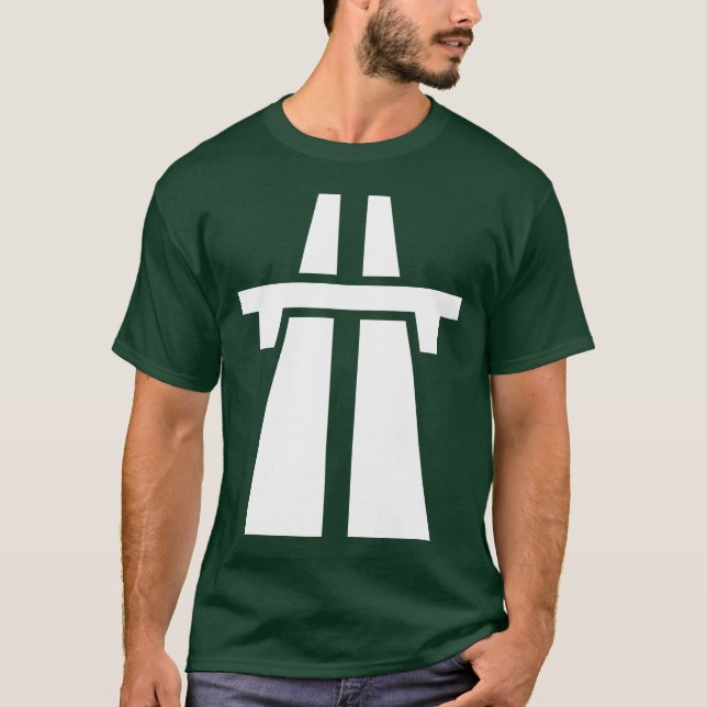 Camiseta Autopista, Autobahn - Blanco (Anverso)