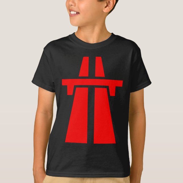 Camiseta Autopista, Autobahn - Rojo (Anverso)