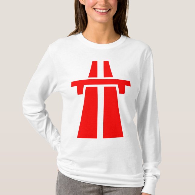 Camiseta Autopista, Autobahn - Rojo (Anverso)