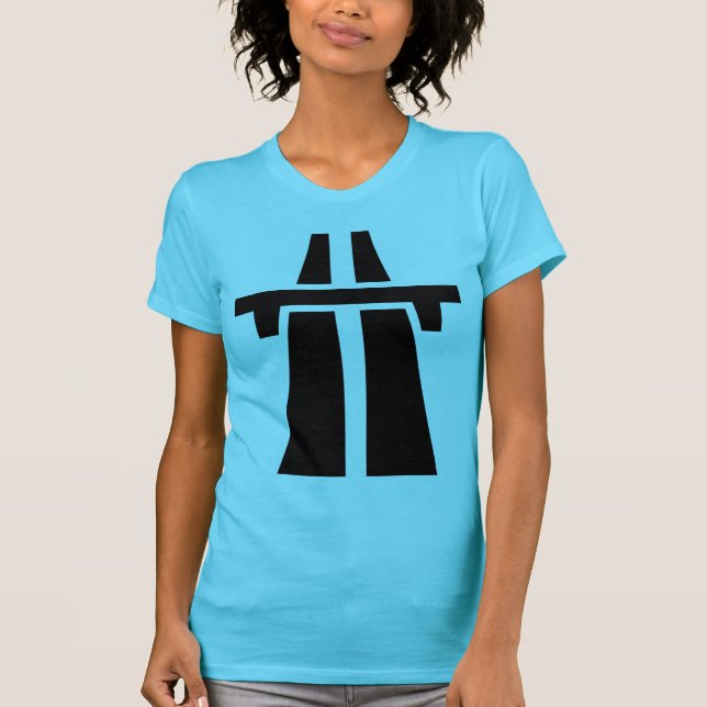 Camiseta Autopista, autopista, Autobahn - Negro (Anverso)