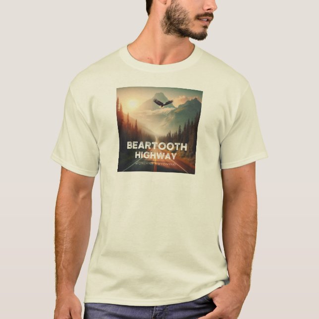 Camiseta Autopista Beartooth Montana Wyoming Eagle (Anverso)
