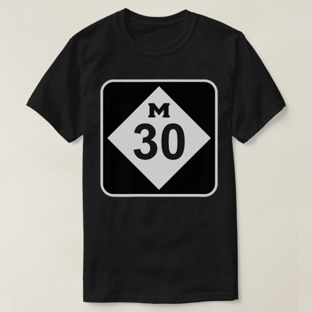 Camiseta Autopista Mid Michigan M30 Midland Wiom Lake Edenv (Diseño del anverso)