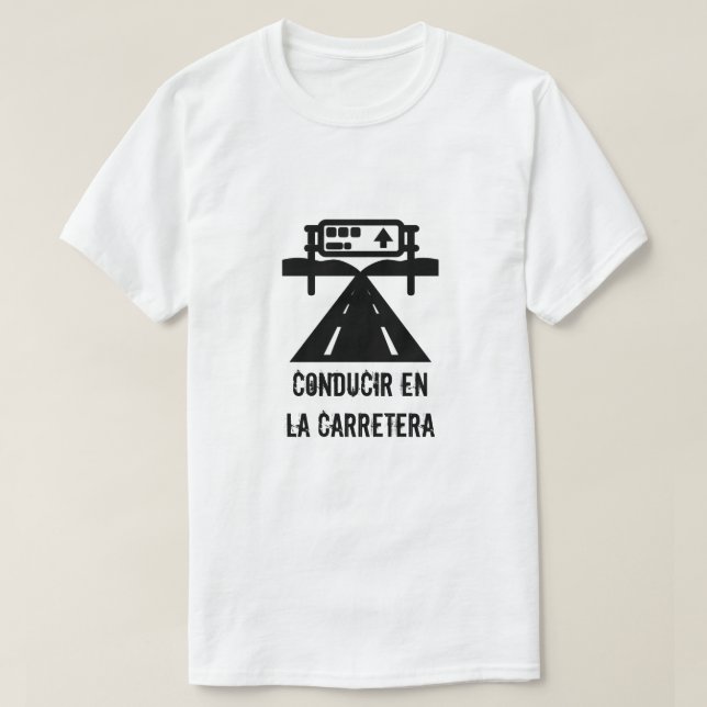 Camiseta Autopista y texto: conducir en la carretera (Diseño del anverso)