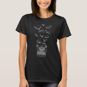 Camiseta Autor escritor Typewriter Flying Books