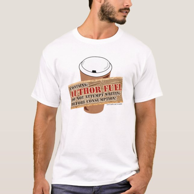 Camiseta Autor Lema para escritor de tiempo de café combust (Anverso)