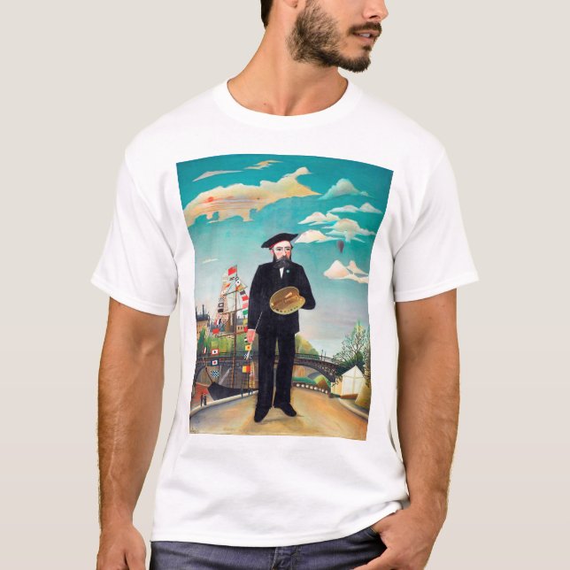Camiseta Autoretrato, paisaje, Rousseau (Anverso)
