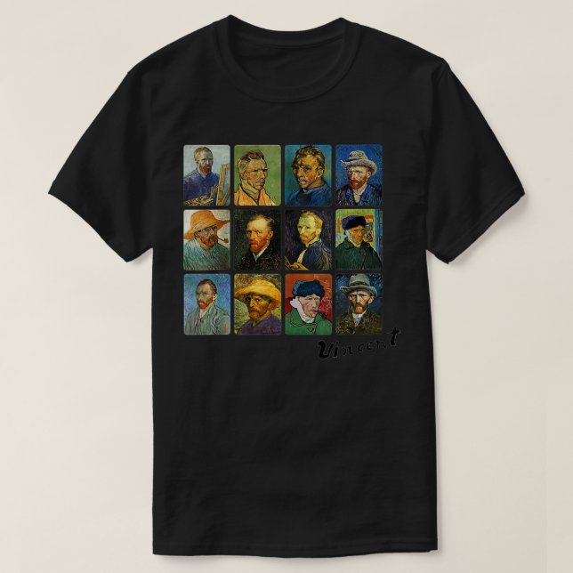 Camiseta Autoretratos de Vincent Van Gogh VNeck (Diseño del anverso)