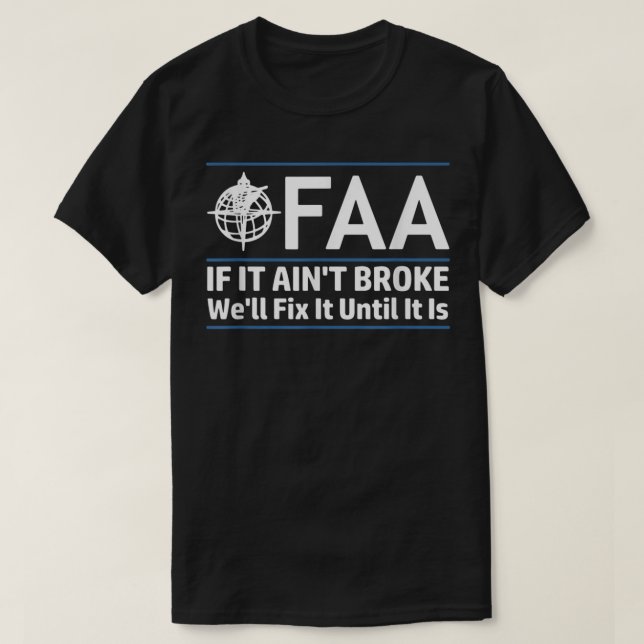 Camiseta Autoridad Federal de Aviación de la FAA Shirny Fun (Diseño del anverso)