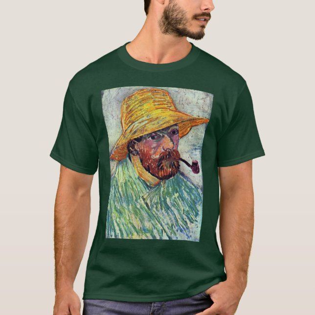 Camiseta Autorretrato con el gorra de paja de Vincent van (Anverso)