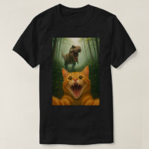 Autorretrato de gato hilarante con T-Rex – Arte de