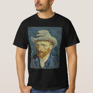 Camiseta Autorretrato de Vincent van Gogh con sombrero de f