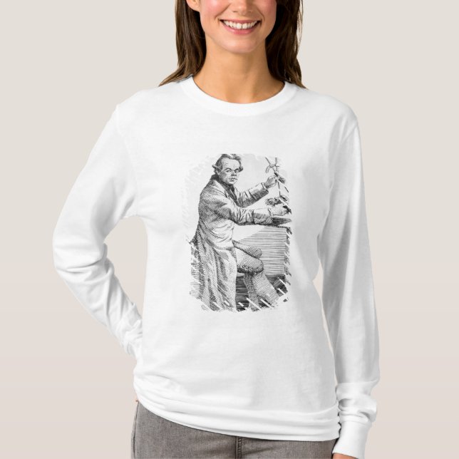 Camiseta Autorretrato que sostiene los calibradores sobre (Anverso)