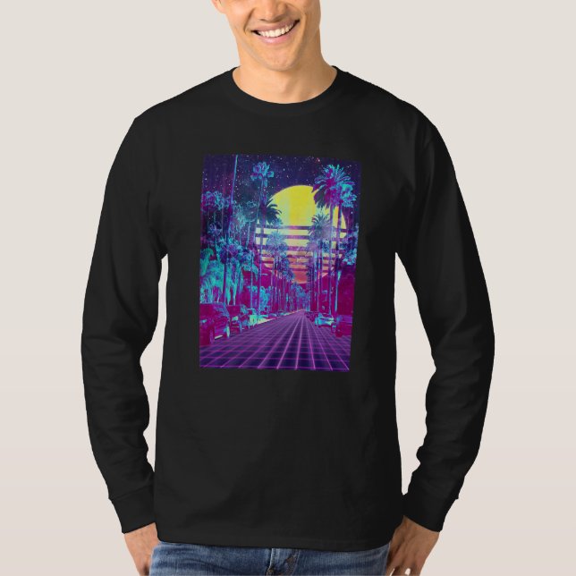 Camiseta Autos Beverly Hill Retrowave Split Sunset Boulevar (Anverso)