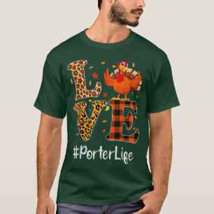 Camiseta Autum del leopardo de acción de gracias de Porter