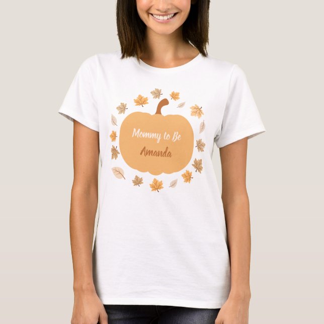 Camiseta Autumest Harvest Mommy to Be Custom Name (Anverso)