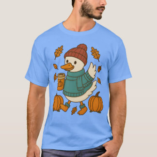 Camiseta Autumn Cozy Duck with Pumpkin Caf boy