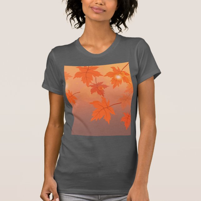 Camiseta Autumn design with maple leaves and bokeh effect   (Anverso)