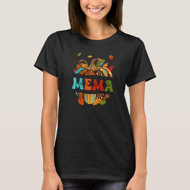 Camiseta Autumn Fall Outfit Mema Thankful Grateful Blessed  (Anverso)