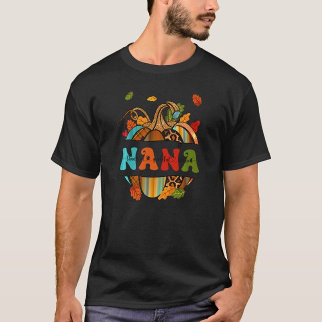 Camiseta Autumn Fall Outfit Nana Thankful Grateful Blessed  (Anverso)