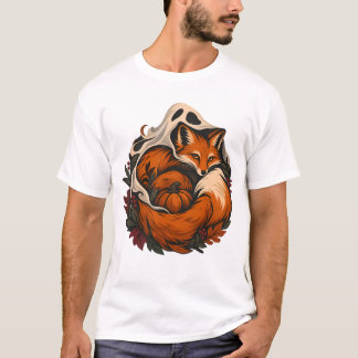 Camiseta Autumn Ghost Fox Halloween T-Shirt Design