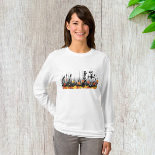 Camiseta Autumn Grass Womens Long Sleeve