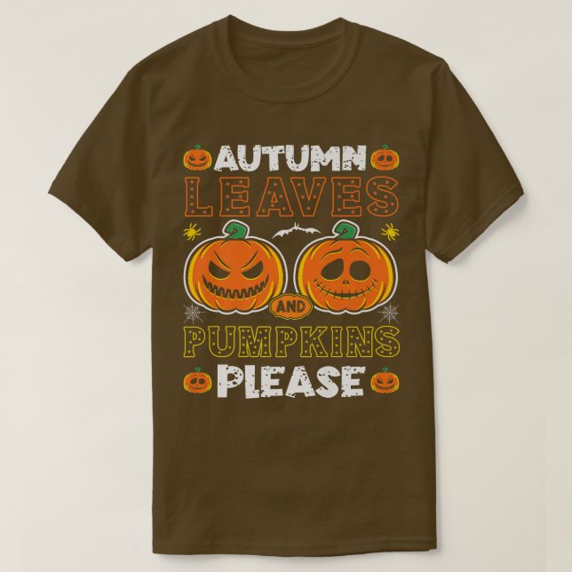 Camiseta Autumn leaves and pumpkin please party Tee for Hal (Diseño del anverso)