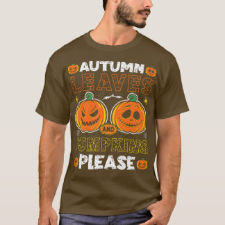 Camiseta Autumn leaves and pumpkin please party Tee for Hal