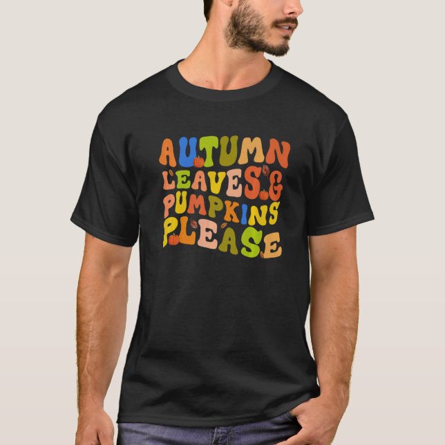 Camiseta AUTUMN LEAVES & PUMPKINS PLEASE  Fall Season Graph (Anverso)