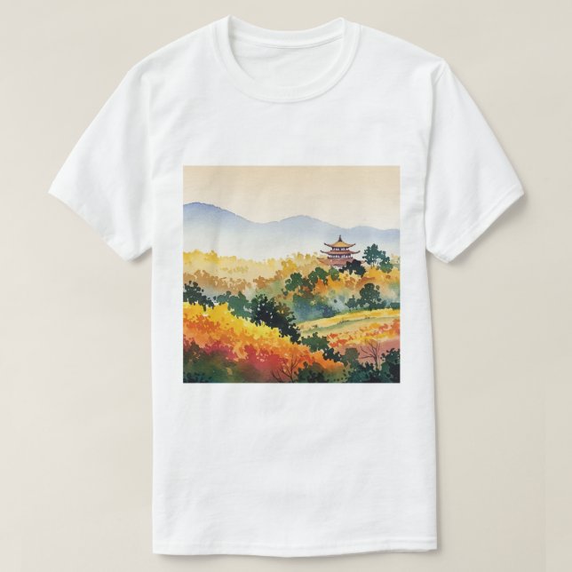 Camiseta Autumn mountain landscape (Diseño del anverso)