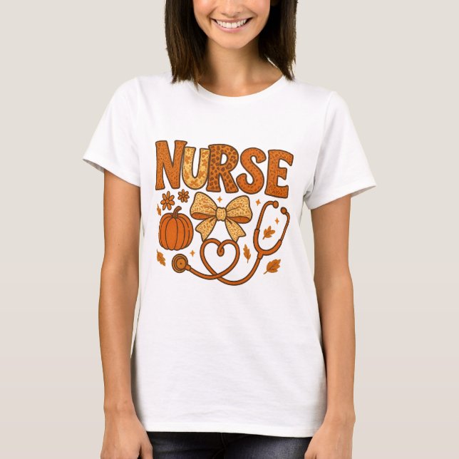 Camiseta Autumn Nursing｜Pumpkins Fall nursing｜Fall nurse pn (Anverso)