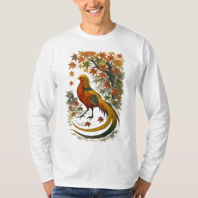 Camiseta 【Autumn Phoenix Bird Long Sleeve T-Shirt】 (Anverso)