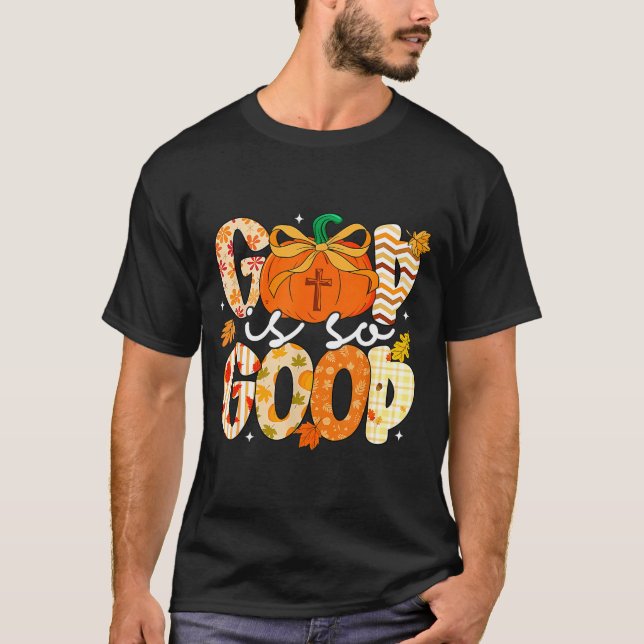 Camiseta Autumn Pumpkin Christian Thanksgiving Faith God Is (Anverso)