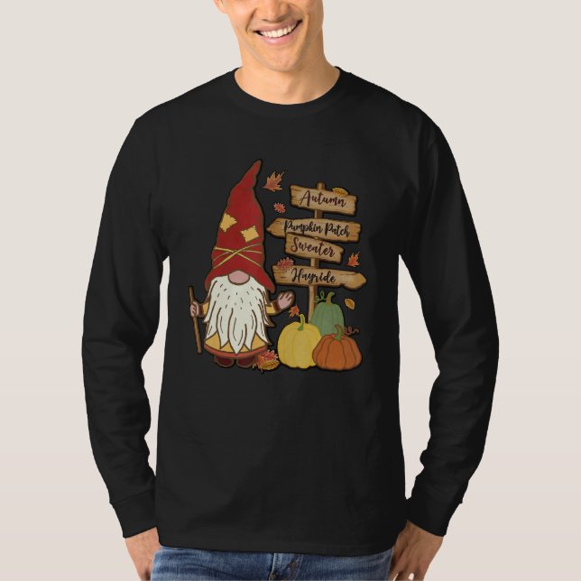 Camiseta Autumn Pumpkin Patch Gnome Fall Family Pajama Than (Anverso)