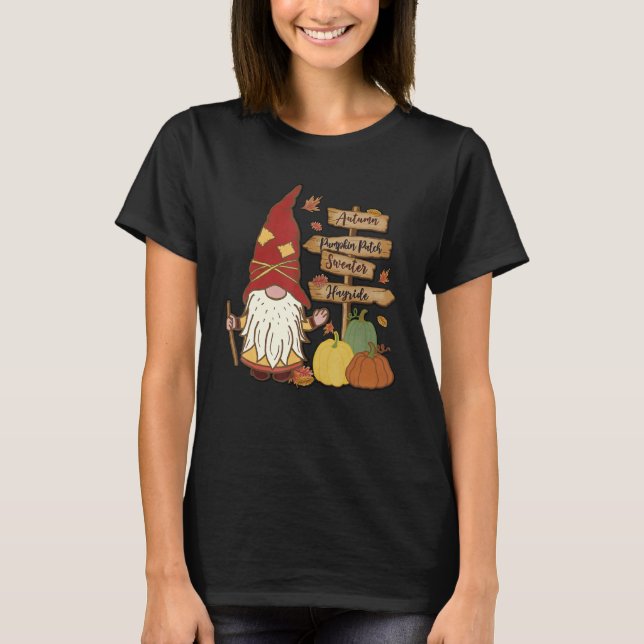 Camiseta Autumn Pumpkin Patch Gnome Fall Family Pajama Than (Anverso)