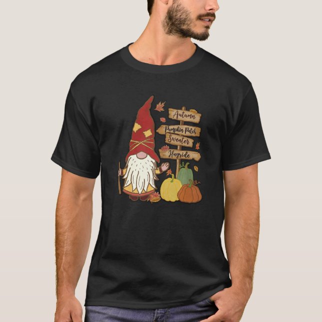 Camiseta Autumn Pumpkin Patch Gnome Fall Family Pajama Than (Anverso)
