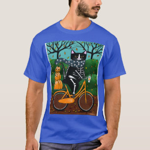 Camiseta Autumn Skellie Cat Bicycle Ride