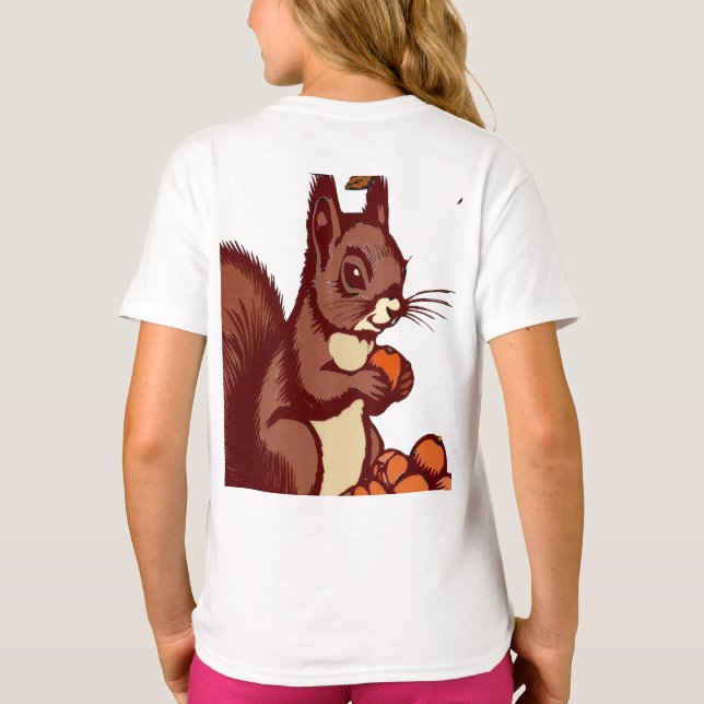 Camiseta Autumn Squirrel Kids' Classic T-Shirt Front/Back (Reverso)