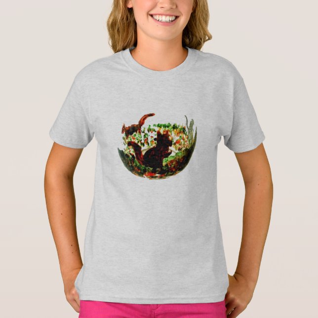 Camiseta Autumn Squirrels Animal Art (Anverso)