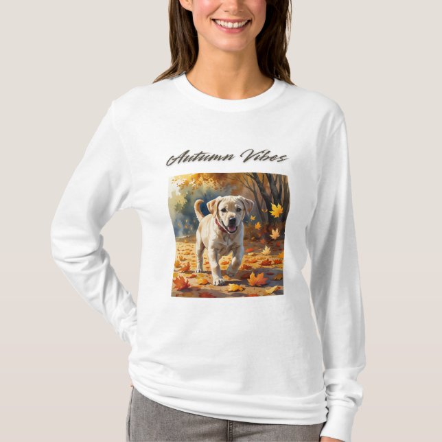 Camiseta Autumn Vibes Labrador Puppy T-Shirt (Anverso)