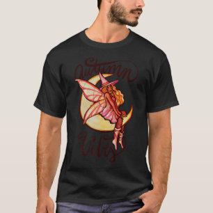 Camiseta Autumn Vibes Moon Witch Black Fairy Art