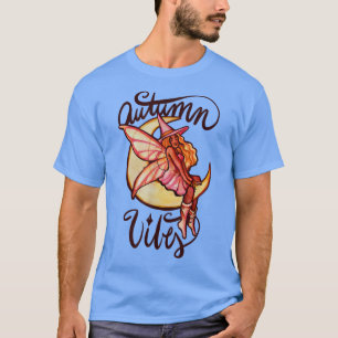 Camiseta Autumn Vibes Moon Witch Black Fairy Art