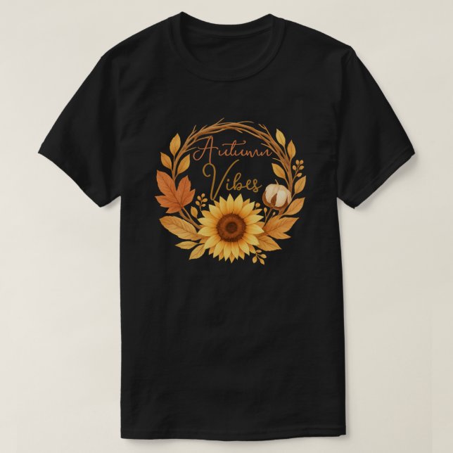 Camiseta Autumn Vibes Sunflower (Diseño del anverso)