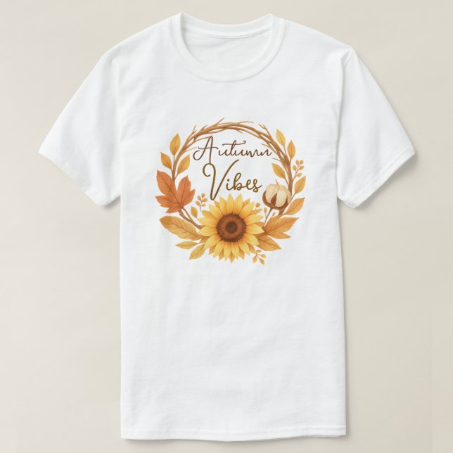 Camiseta Autumn Vibes Sunflower (Diseño del anverso)