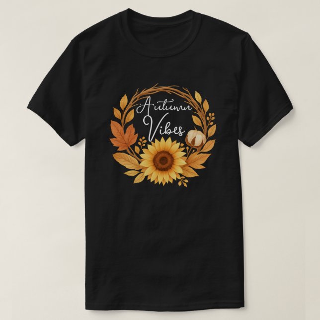 Camiseta Autumn Vibes Sunflower (Diseño del anverso)
