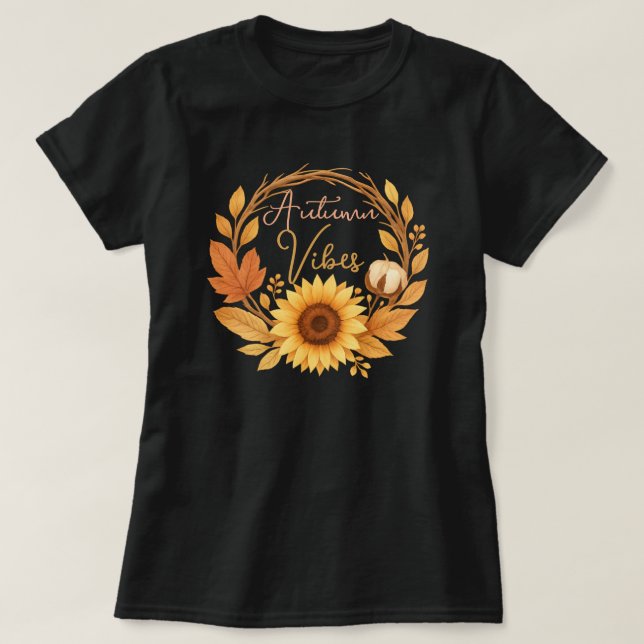 Camiseta Autumn Vibes Sunflower (Diseño del anverso)
