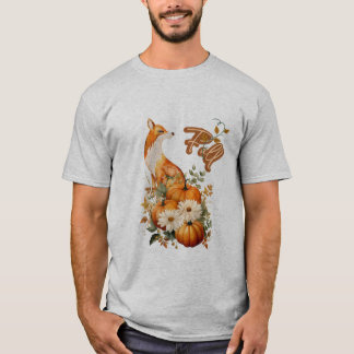 Camiseta Autumn Whimsy: Fox, Pumpkins y Foliage Fall
