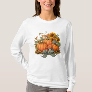 Camiseta Autumncore Bow, tema de la cosecha de otoño