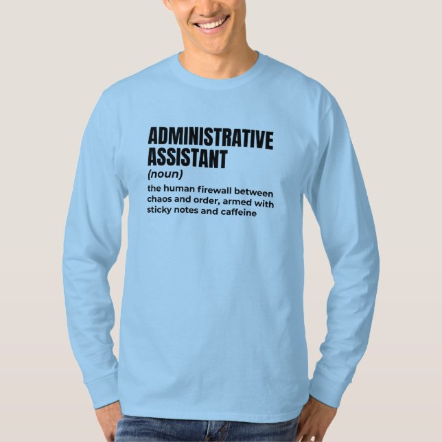 Camiseta Auxiliar Administrativo Sarcástico (Anverso)
